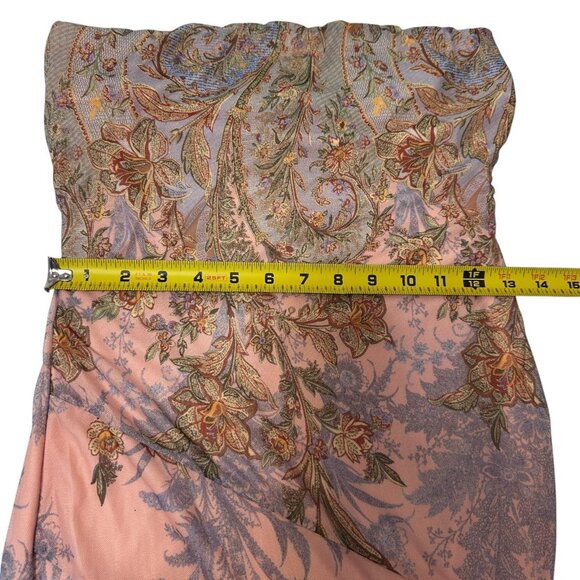 Windsor Strapless Floral Brocade Ruffle Midi Dress Peach Multicolor Size M NWT - Picture 10 of 13